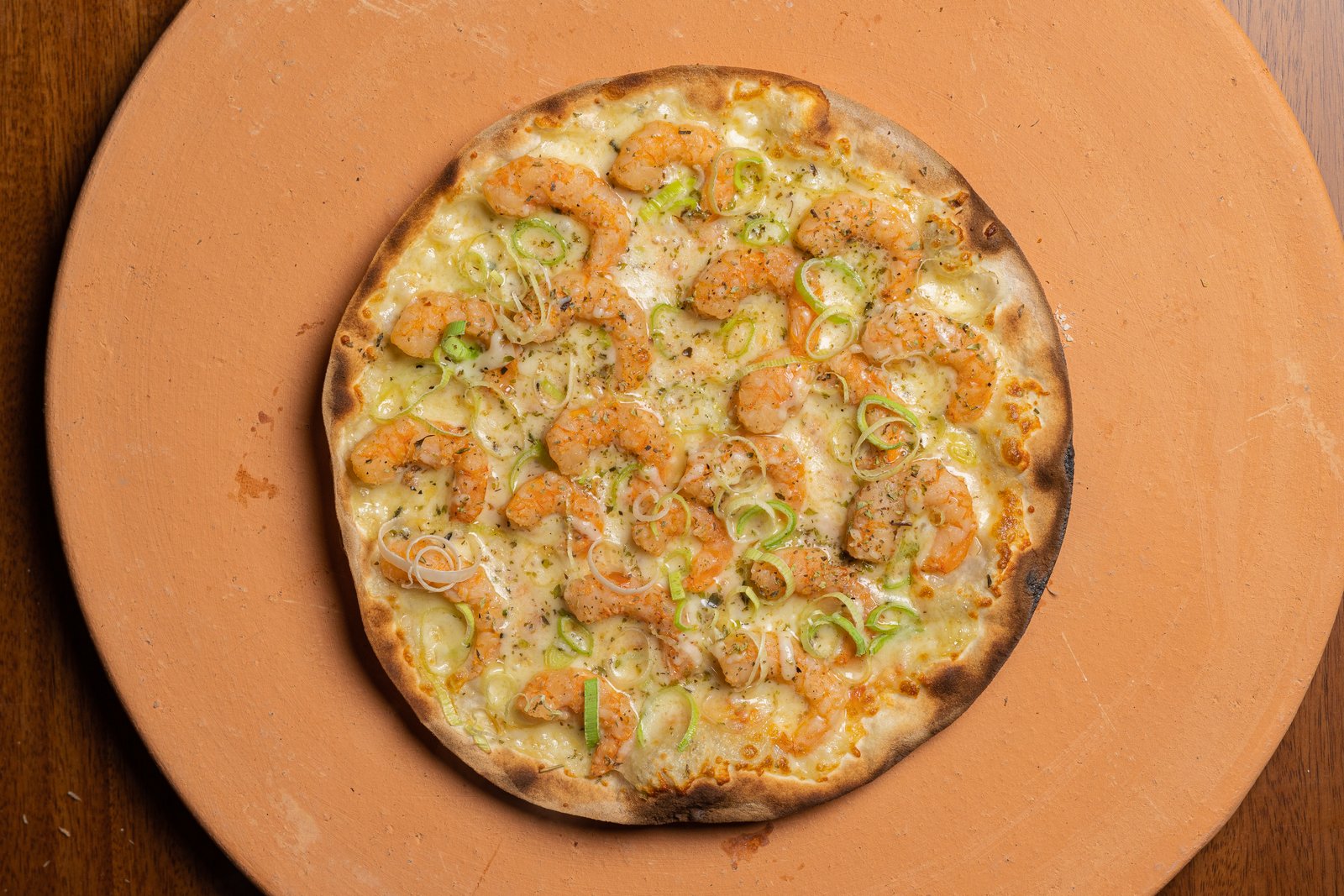 Pizza Camarão com Alho Poró